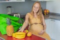 Exhausted but resilient, a pregnant woman feels fatigue after bringing home a sizable bag of groceries, showcasing her