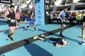 Exhausted runner at the finish line of the Valencia 2019 marathon