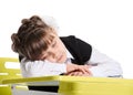 Exhausted schoolgirl sleeping Royalty Free Stock Photo