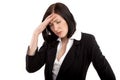 Exhausted, stressed woman - businesswoman