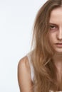 Exhausted Young Woman With Bruises Under Eyes Royalty Free Stock Photo