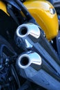 Exhausts of a fast motorcycle Royalty Free Stock Photo