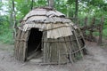 An exhibit displaying Native American housing Wigwam at Fort Ancient