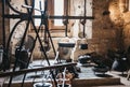 Exhibit of medieval kitchen inside Vianden Castle, Luxembourg