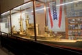 Exhibit of Naval ship encased in glass, Visitors Center, Albany, New York, 2016
