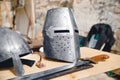 Exhibition of ancient armor, weapons, helmets from Viking steel Mdina Malta