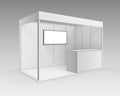 Exhibition Booth for Presentation Counter Screen Royalty Free Stock Photo