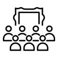 Exhibition center icon, outline style