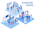 Exhibition Center Isometric Compositions