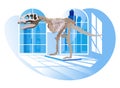 Dinosaur Skeleton in Anthropological Museum Vector