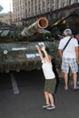 Exhibition of destroyed Russian military equipment in the centre of Kiev