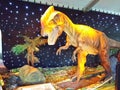 An exhibition of dinosaur sculptures designed similar to the original