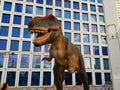 An exhibition of dinosaur sculptures designed similar to the original
