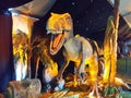 An exhibition of dinosaur sculptures designed similar to the original