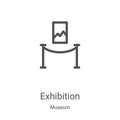 exhibition icon vector from museum collection. Thin line exhibition outline icon vector illustration. Linear symbol for use on web Royalty Free Stock Photo