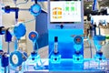 Exhibition installation electronic digital pressure gauge and water flow calculation monitoring