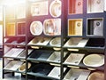 Exhibition of kitchen sinks in store Royalty Free Stock Photo