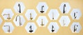 Exhibition of kitchen taps in store Royalty Free Stock Photo