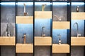 Exhibition of kitchen taps in store Royalty Free Stock Photo