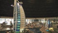 Exhibition of mock-ups Jumeirah Beach Hotel and Burj Al Arab Hotel made of Lego pieces in Miniland Legoland at Dubai