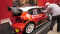 exhibition Mondial Paris Motor Show with sort car Citroen C2 WRC