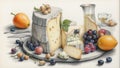 exhibition of the most exquisite cheeses, ready to be savored and admired