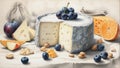 exhibition of the most exquisite cheeses, ready to be savored and admired