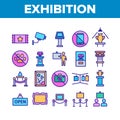 Exhibition And Museum Collection Icons Set Vector