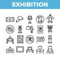 Exhibition And Museum Collection Icons Set Vector