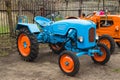 Exhibition of old and modern tractors in the museum of tractor history in Russia.Russian industrial tractors