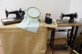 Exhibition of old sewing machines Royalty Free Stock Photo