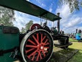 An exhibition of old steam engines on the square next to the historic silver mine in Tarnowskie GÃÂ³ry. Steam road roller