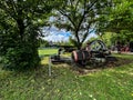 An exhibition of old steam engines on the square next to the historic stebra mine in Tarnowskie GÃÂ³ry. A steam engine driving a