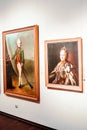 Exhibition of paintings in the art gallery. Modern art and traditional painting