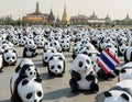 Exhibition of the 1,600 paper-mache panda sculptures world tour collaboration in Thailand