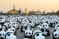 Exhibition of the 1, 600 paper-mache panda sculptures world tour collaboration in Thailand