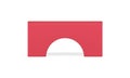 Exhibition red frame arch rectangular basic stage showcase foundation front view realistic vector