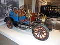 Pyshma, Russia - 09/12/2020: Exhibition of retro cars. Car `Lion-Peugeot Type VA`, 1906, spider roadster, capacity 6,5 HP, Franc