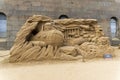 The exhibition of sand sculptures. Composition `Atlantis`