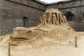 The exhibition of sand sculptures. Composition Ancient picture of the world.