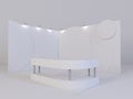 Exhibition Stand Blank Empty. Exhibit Exposition. Mock Up. Illustration On White Background Isolated. Royalty Free Stock Photo