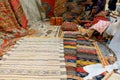 Exhibition in a store of Arab carpets Royalty Free Stock Photo