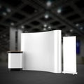 Exhibition Tension Fabric Display Banner Stand Backdrop for trade show advertising stand with LED OR Halogen Light with standees a