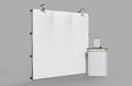 Exhibition Tension Fabric Display Banner Stand Backdrop for trade show advertising stand with LED OR Halogen Light with standees a