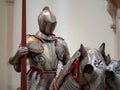 Exhibition of 15th century German plate armor around the time of Royalty Free Stock Photo