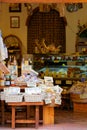 Exhibition of typical products of Pienza, Tuscany