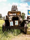 Exhibition of vintage cars in the village of Polotnyany Zavod, Kaluga region, Russia.