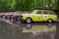 Exhibition of vintage Soviet cars in the park Sokolniki. Moscow, Russia