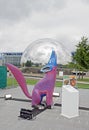 Exhibition and virtual visit on Mexico. Paris, the Parc de la Villette (France). from 4 to 22 July 2015. an Alebrije, the dragon Royalty Free Stock Photo