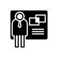 Black solid icon for Exhibitor, advertising and demonstrator Royalty Free Stock Photo